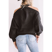 Load image into Gallery viewer, Black Halter Cold Shoulder Long Sleeve Sweater
