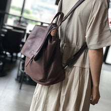 Load image into Gallery viewer, Stylish Small Ladies Genuine Leather Rucksack Backpack Purse for Women
