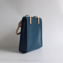 Load image into Gallery viewer, Minimalist Haze Blue Leather Shoulder Tote Bags Purse for Women
