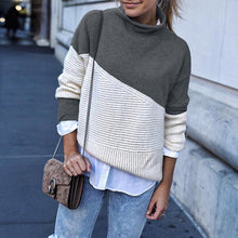 Load image into Gallery viewer, Color Block High Neck Sweater
