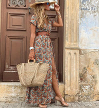 Load image into Gallery viewer, Paisley Print Split Side Maxi Dress
