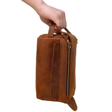 Load image into Gallery viewer, Leather Dopp Kit Handmade Leather Toiletry Bag
