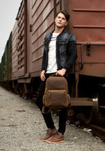 Load image into Gallery viewer, Brown Genuine Vintage Leather Backpack
