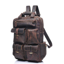 Load image into Gallery viewer, Large Handmade Genuine Leather Backpack
