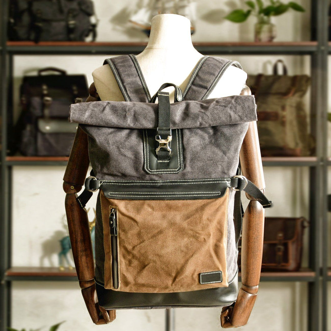 Simple College Bag Canvas Backpack