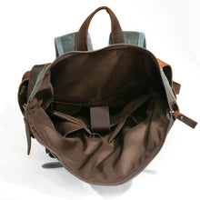 Load image into Gallery viewer, Natural Vintage Waxed Canvas Roll Top Backpack
