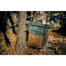 Load image into Gallery viewer, Natural Vintage Waxed Canvas Roll Top Backpack
